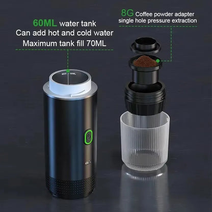 3-In-1 Capsule Coffee Maker Small Wireless Heating for Home Camping Travel Coffee Machine USB Portable Electric Espresso Machine