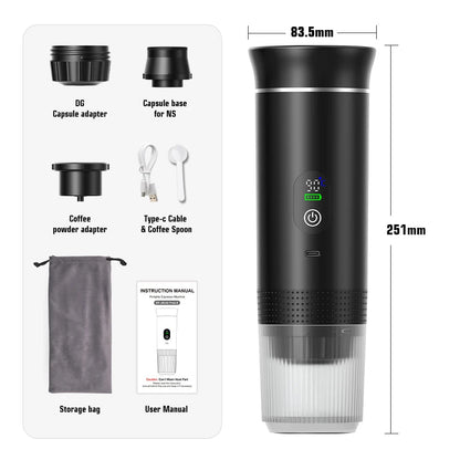 Cafetera Espresso Portátil 3 en 1 Inalámbrica