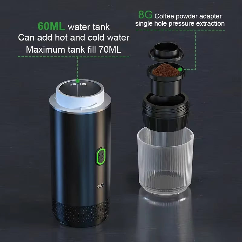 Cafetera Espresso Portátil 3 en 1 Inalámbrica